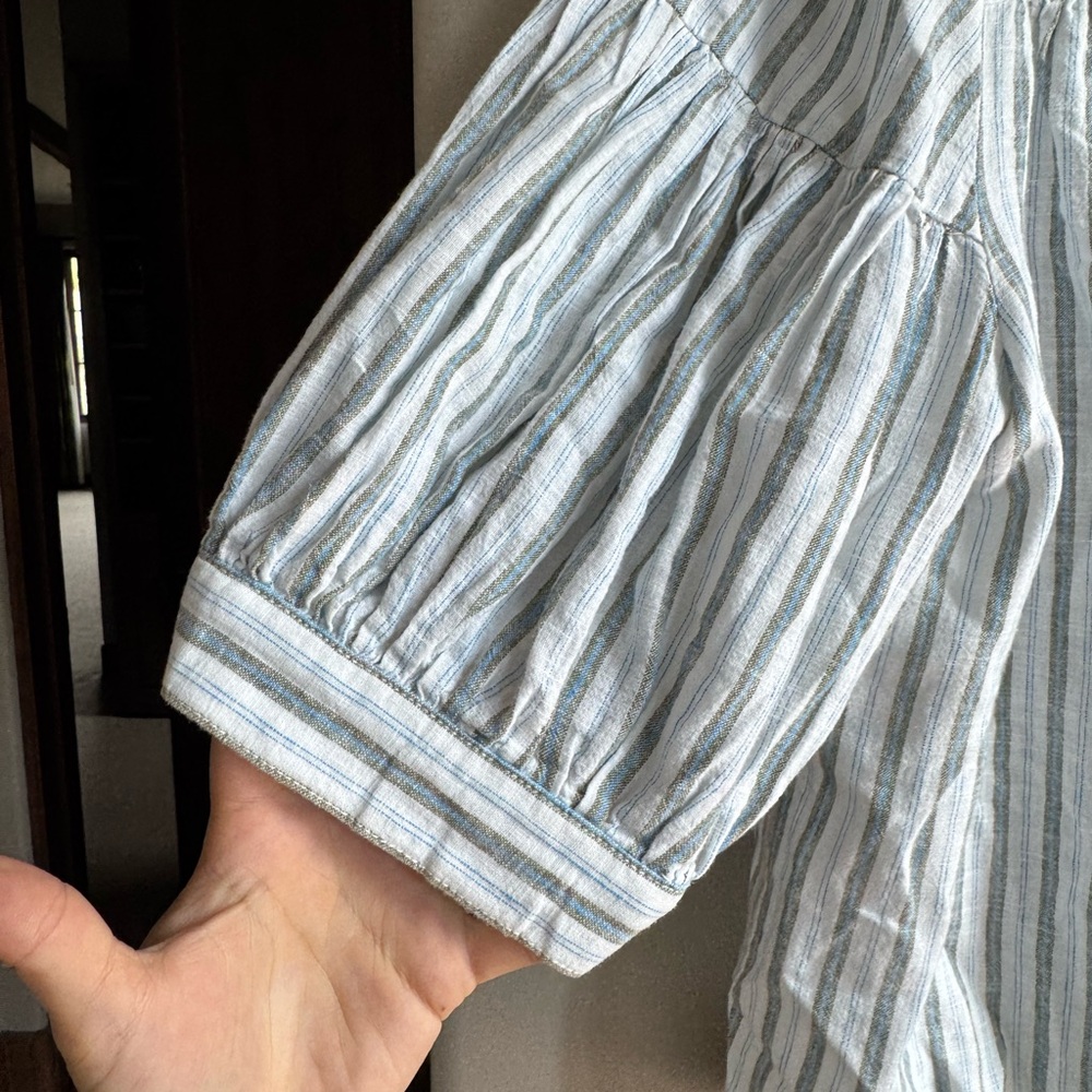 Anthropologie Darcey Popover Swing Top Striped Linen Tunic Boho Peasant XL - Picture 4 of 11